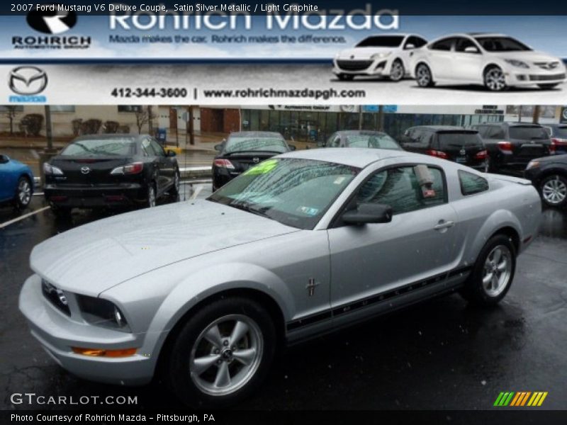Satin Silver Metallic / Light Graphite 2007 Ford Mustang V6 Deluxe Coupe