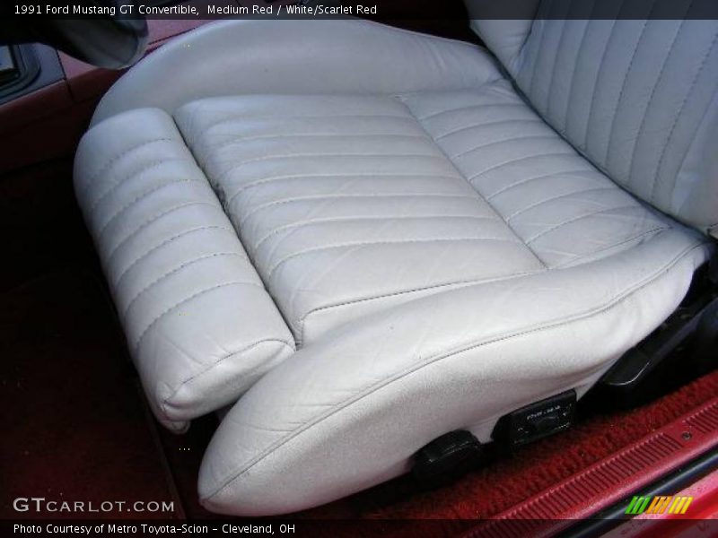 Medium Red / White/Scarlet Red 1991 Ford Mustang GT Convertible