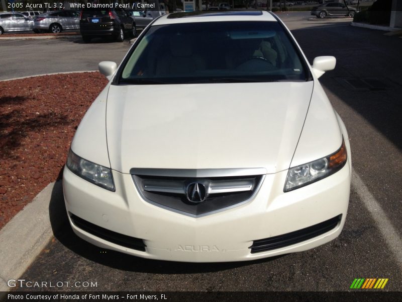 White Diamond Pearl / Camel 2005 Acura TL 3.2