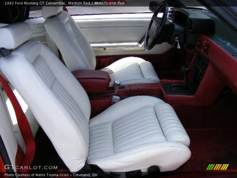 Medium Red / White/Scarlet Red 1991 Ford Mustang GT Convertible