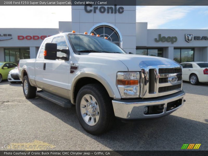 Oxford White / Camel 2008 Ford F250 Super Duty Lariat SuperCab