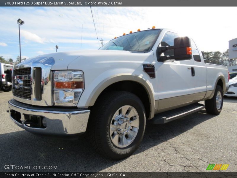 Oxford White / Camel 2008 Ford F250 Super Duty Lariat SuperCab