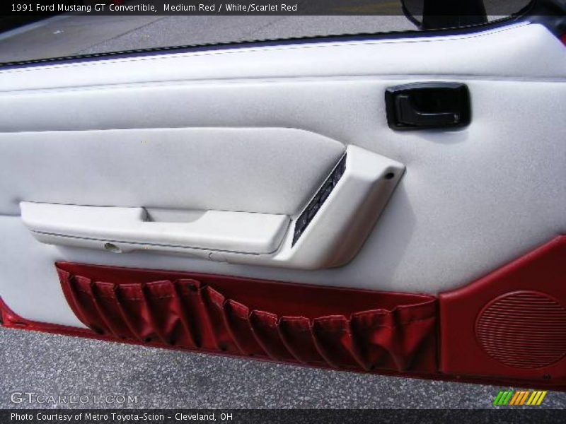 Medium Red / White/Scarlet Red 1991 Ford Mustang GT Convertible