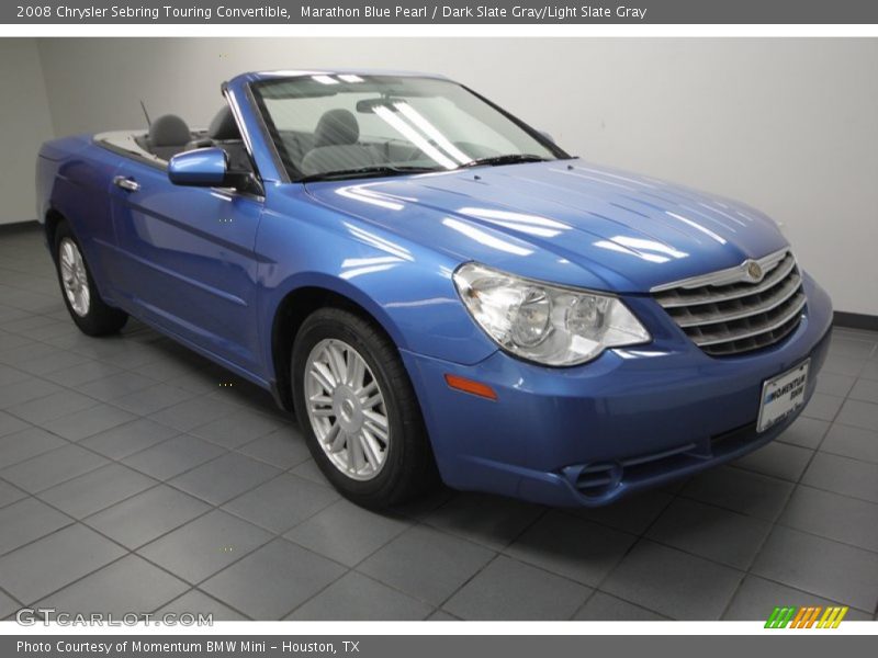 Marathon Blue Pearl / Dark Slate Gray/Light Slate Gray 2008 Chrysler Sebring Touring Convertible