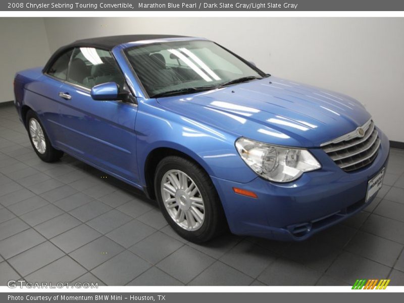 Marathon Blue Pearl / Dark Slate Gray/Light Slate Gray 2008 Chrysler Sebring Touring Convertible