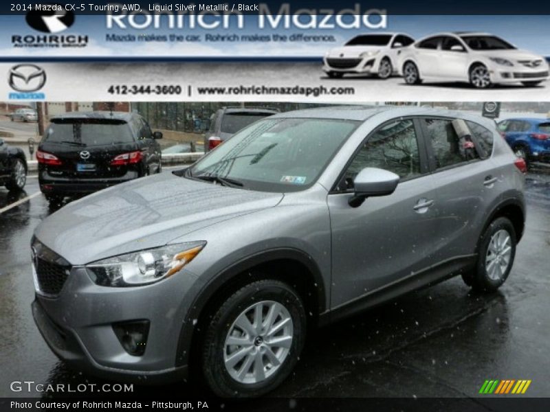 Liquid Silver Metallic / Black 2014 Mazda CX-5 Touring AWD