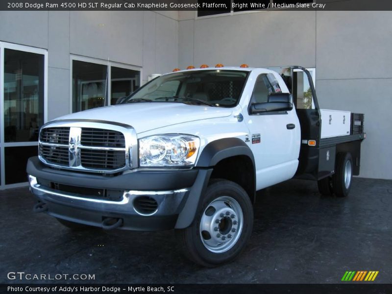 Bright White / Medium Slate Gray 2008 Dodge Ram 4500 HD SLT Regular Cab Knapheide Gooseneck Platform