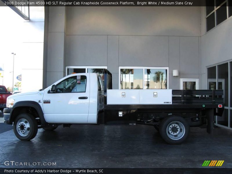 Bright White / Medium Slate Gray 2008 Dodge Ram 4500 HD SLT Regular Cab Knapheide Gooseneck Platform