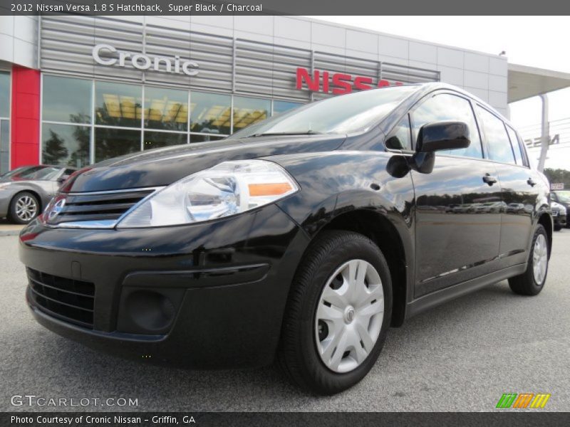 Super Black / Charcoal 2012 Nissan Versa 1.8 S Hatchback