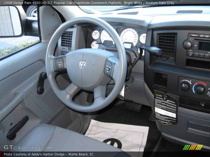 Bright White / Medium Slate Gray 2008 Dodge Ram 4500 HD SLT Regular Cab Knapheide Gooseneck Platform