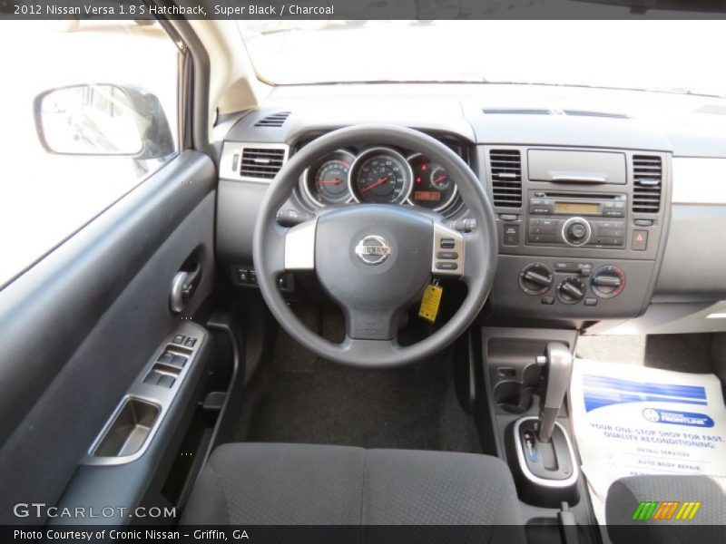 Super Black / Charcoal 2012 Nissan Versa 1.8 S Hatchback