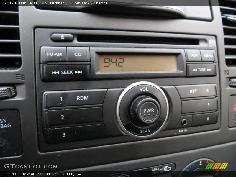 Super Black / Charcoal 2012 Nissan Versa 1.8 S Hatchback
