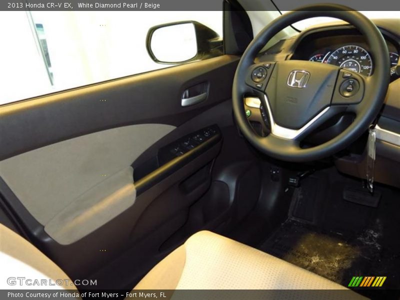White Diamond Pearl / Beige 2013 Honda CR-V EX