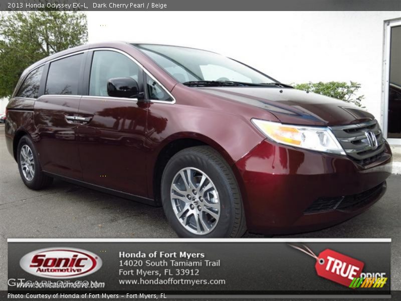 Dark Cherry Pearl / Beige 2013 Honda Odyssey EX-L