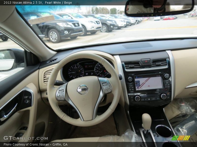Pearl White / Beige 2013 Nissan Altima 2.5 SV