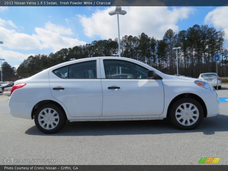 Fresh Powder White / Charcoal 2013 Nissan Versa 1.6 S Sedan