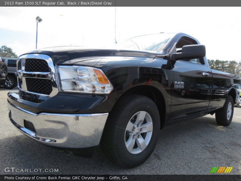 Black / Black/Diesel Gray 2013 Ram 1500 SLT Regular Cab