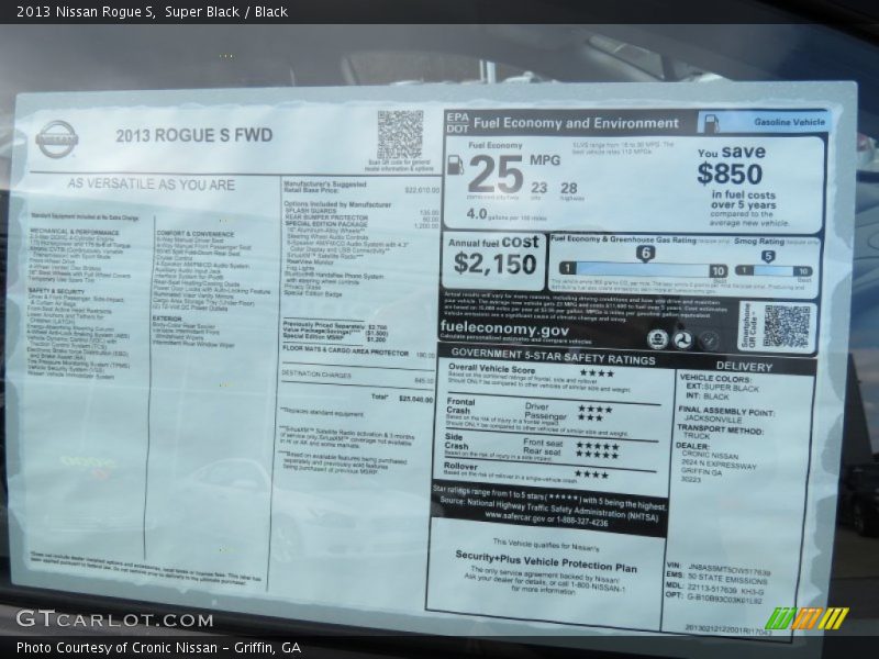  2013 Rogue S Window Sticker