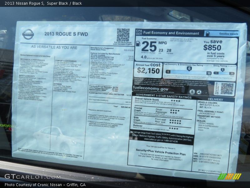 Super Black / Black 2013 Nissan Rogue S
