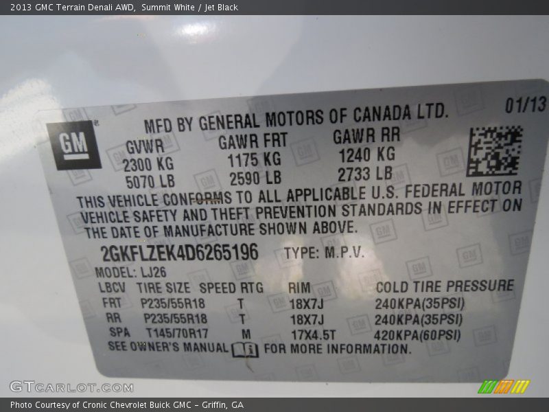 Summit White / Jet Black 2013 GMC Terrain Denali AWD