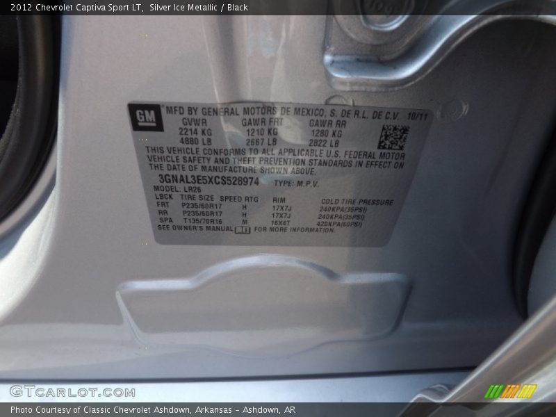 Silver Ice Metallic / Black 2012 Chevrolet Captiva Sport LT