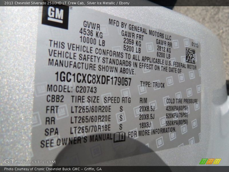 Silver Ice Metallic / Ebony 2013 Chevrolet Silverado 2500HD LT Crew Cab