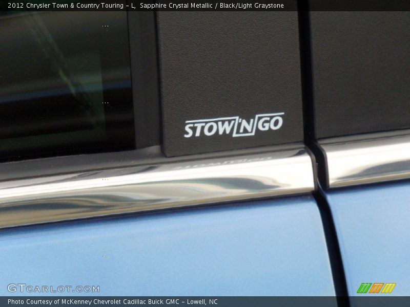 Sapphire Crystal Metallic / Black/Light Graystone 2012 Chrysler Town & Country Touring - L