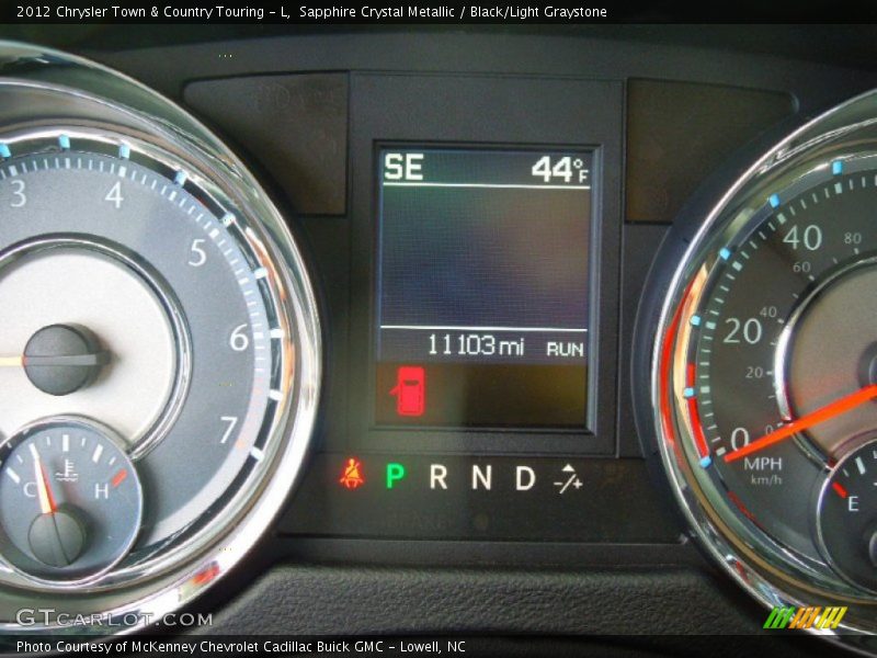 Sapphire Crystal Metallic / Black/Light Graystone 2012 Chrysler Town & Country Touring - L