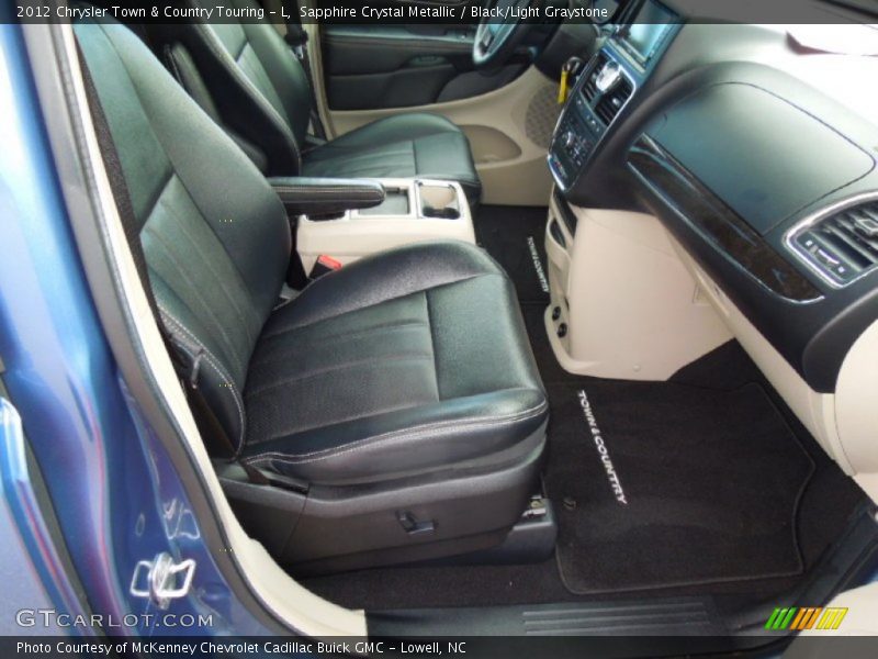 Sapphire Crystal Metallic / Black/Light Graystone 2012 Chrysler Town & Country Touring - L