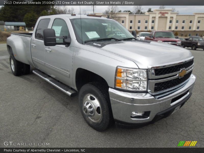 Silver Ice Metallic / Ebony 2013 Chevrolet Silverado 3500HD LTZ Crew Cab 4x4 Dually