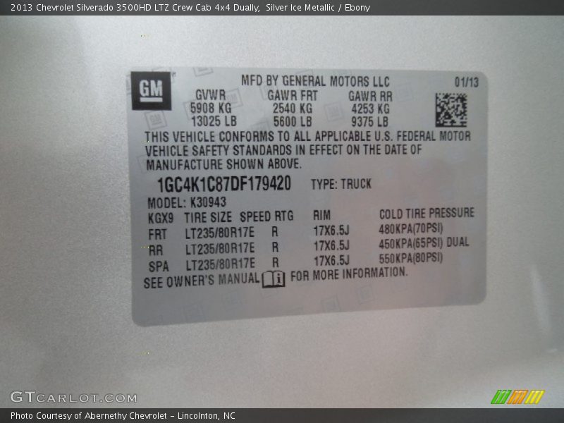 Silver Ice Metallic / Ebony 2013 Chevrolet Silverado 3500HD LTZ Crew Cab 4x4 Dually