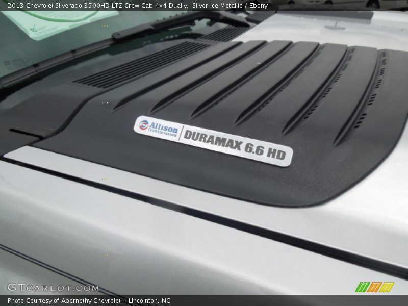 Silver Ice Metallic / Ebony 2013 Chevrolet Silverado 3500HD LTZ Crew Cab 4x4 Dually