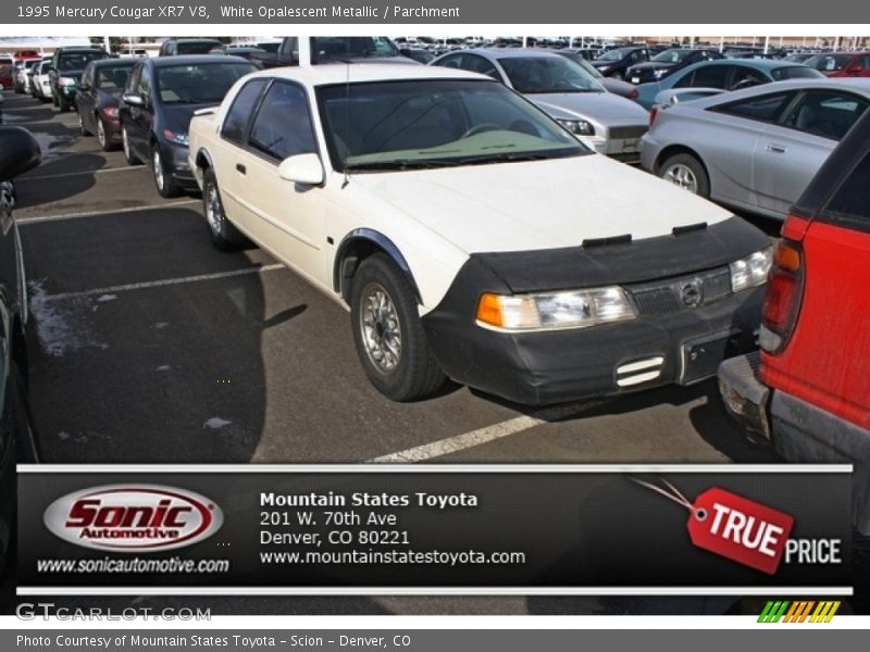 White Opalescent Metallic / Parchment 1995 Mercury Cougar XR7 V8