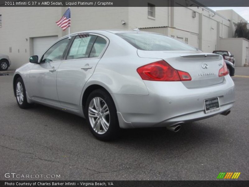 Liquid Platinum / Graphite 2011 Infiniti G 37 x AWD Sedan