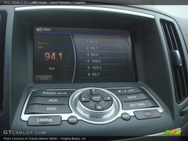 Liquid Platinum / Graphite 2011 Infiniti G 37 x AWD Sedan