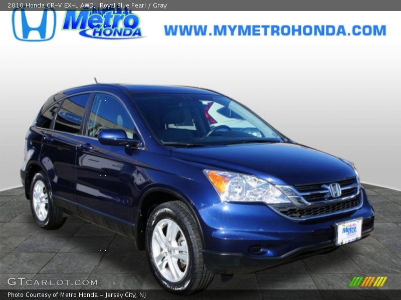 Royal Blue Pearl / Gray 2010 Honda CR-V EX-L AWD