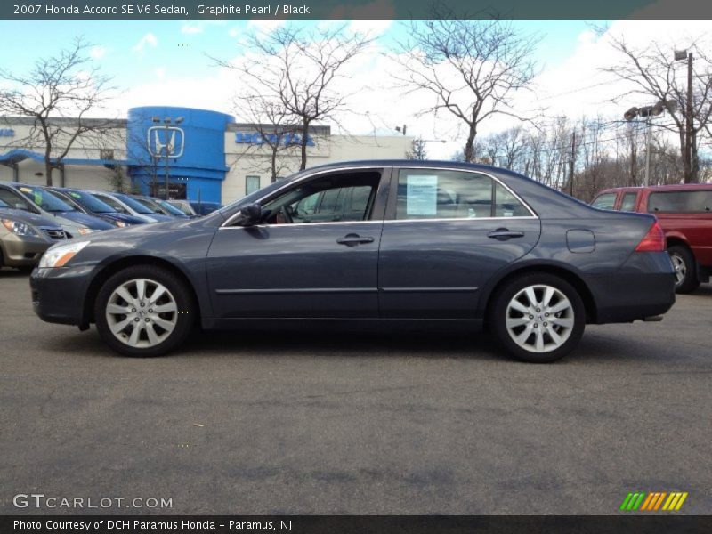 Graphite Pearl / Black 2007 Honda Accord SE V6 Sedan