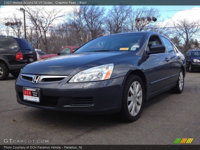 Graphite Pearl / Black 2007 Honda Accord SE V6 Sedan
