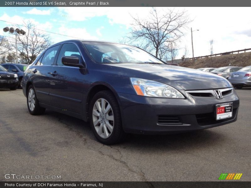 Graphite Pearl / Black 2007 Honda Accord SE V6 Sedan