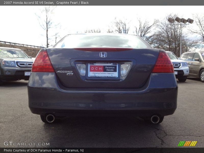 Graphite Pearl / Black 2007 Honda Accord SE V6 Sedan