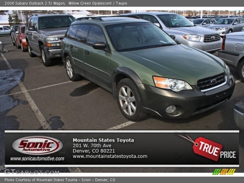 Willow Green Opalescent / Taupe 2006 Subaru Outback 2.5i Wagon