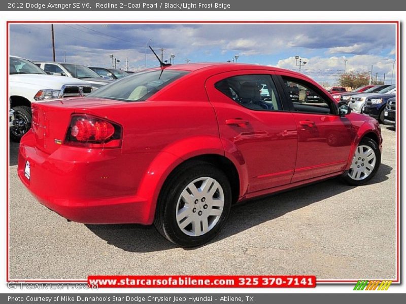 Redline 2-Coat Pearl / Black/Light Frost Beige 2012 Dodge Avenger SE V6