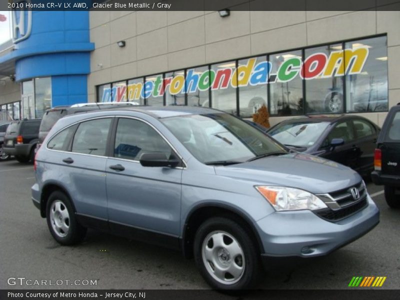 Glacier Blue Metallic / Gray 2010 Honda CR-V LX AWD