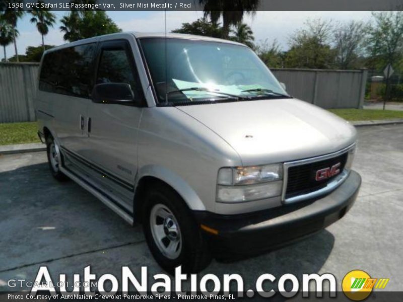Silver Mist Metallic / Red 1998 GMC Safari SLE Passenger Van