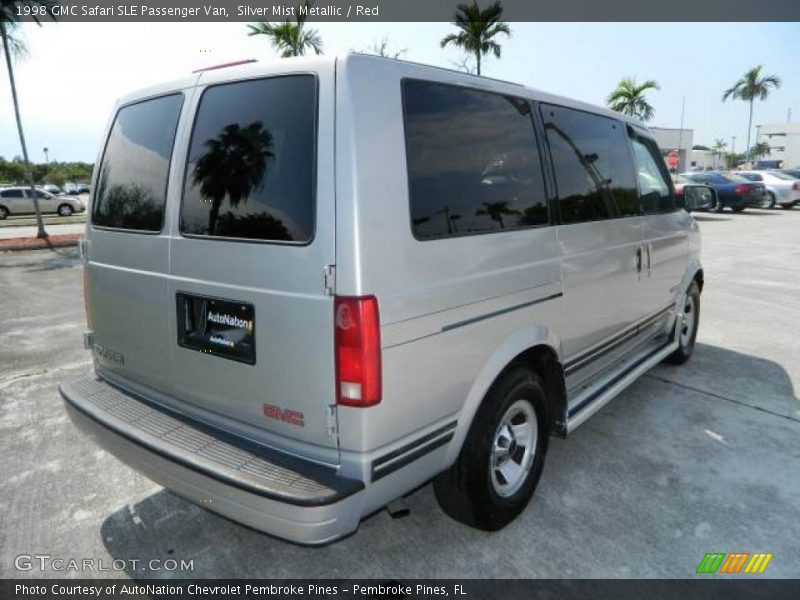 Silver Mist Metallic / Red 1998 GMC Safari SLE Passenger Van