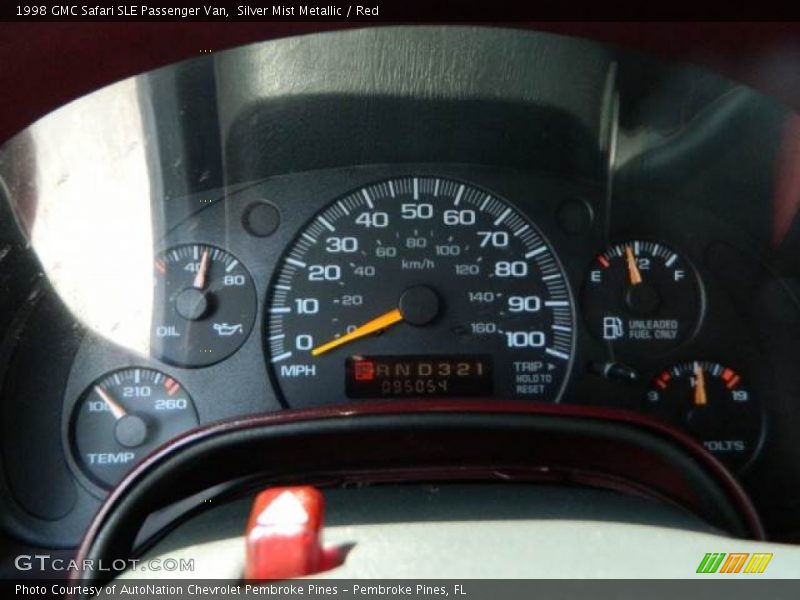 Silver Mist Metallic / Red 1998 GMC Safari SLE Passenger Van