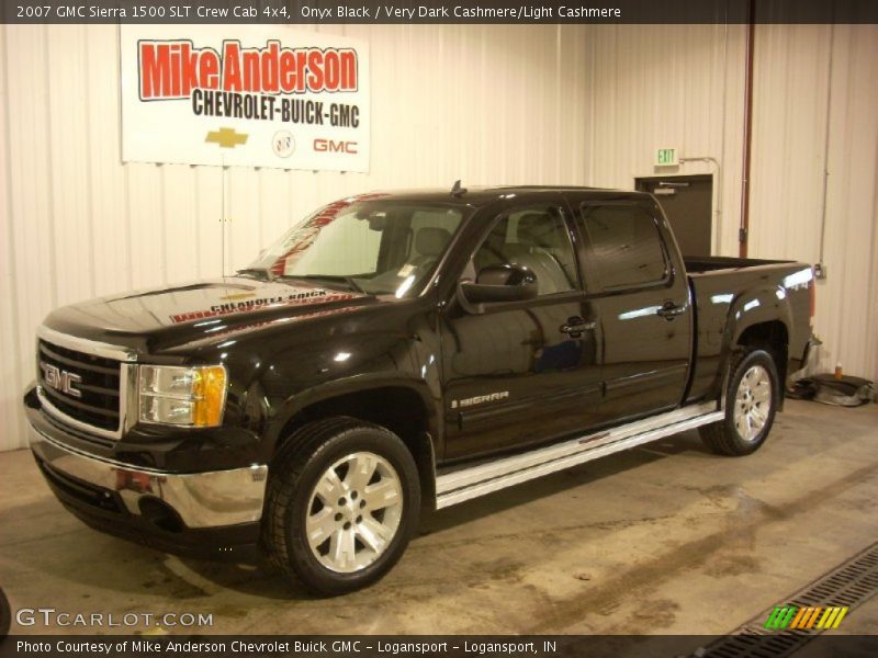 Onyx Black / Very Dark Cashmere/Light Cashmere 2007 GMC Sierra 1500 SLT Crew Cab 4x4