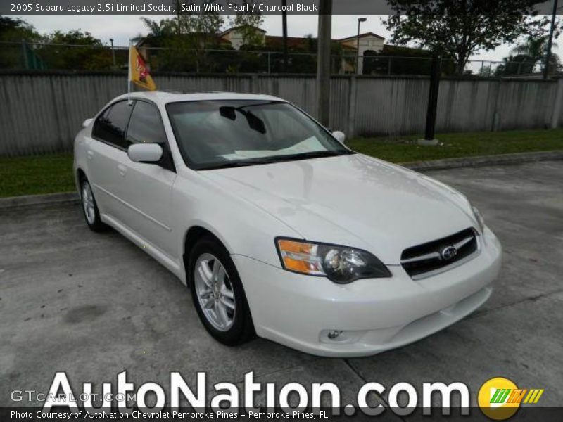 Satin White Pearl / Charcoal Black 2005 Subaru Legacy 2.5i Limited Sedan