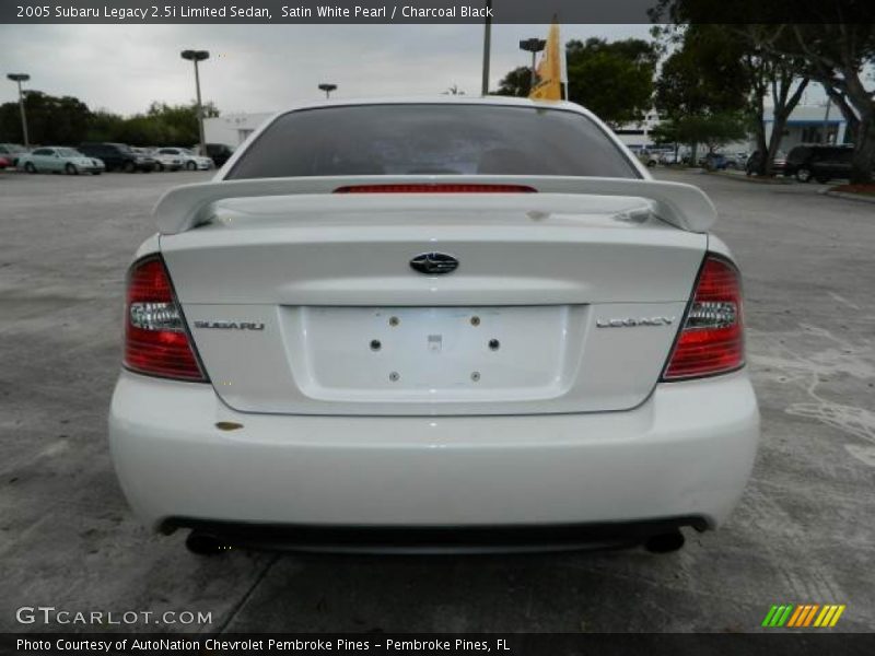 Satin White Pearl / Charcoal Black 2005 Subaru Legacy 2.5i Limited Sedan