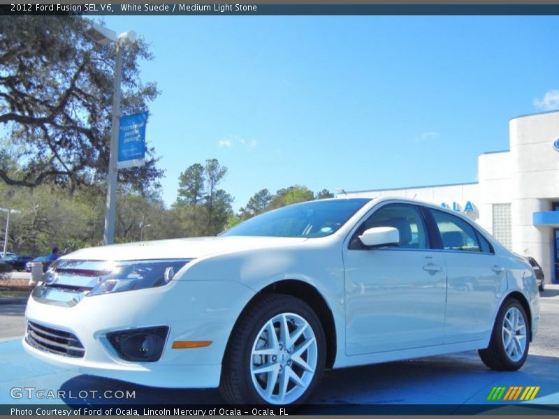 White Suede / Medium Light Stone 2012 Ford Fusion SEL V6